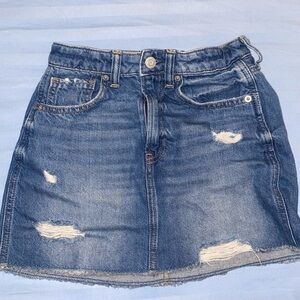 GAP Blue Distressed Mini Skirt